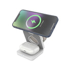 MagCharge Fold 3 em 1 – Suporte de Carregamento Dobrável para iPhone, Apple Watch e AirPod