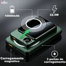 Power Bank Magnético - Carregamento Sem Fio e Carregamento Magnético 15W