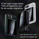 Power Bank Magnético - Carregamento Sem Fio e Carregamento Magnético 15W